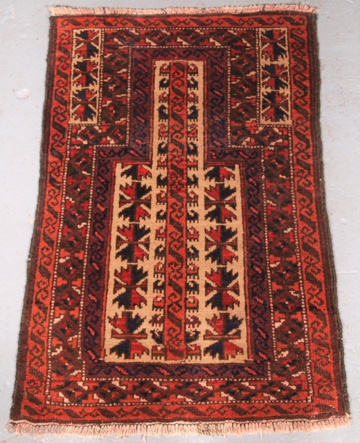 Childs Prayer rug £695.00 click the link www.knightsantiques.co.uk for more items.

Size: 3ft 3in x 2ft 2in (98 x 66cm).

Old Afghan Baluch camel ground prayer rug with tree of life of a size  ...