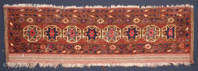 ***£895*** Scarce Ersari Germech. Click the link www.knightsantiques.co.uk to view more items. Size: 97 x 29cm. Antique Ersari Turkmen germech with star design.

Circa 1890.

This is a very scarce Turkmen weaving, it is  ...