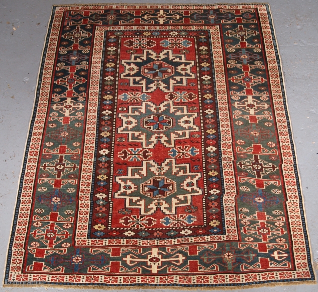 Antique East Caucasian rug with 'Lesghi star' design. click the link www.knightsantiques.co.uk to view more items.

Circa 1890. Size: 4ft 2in x 3ft 3in (126 x 100cm).

A excellent East Caucasian rug with a  ...