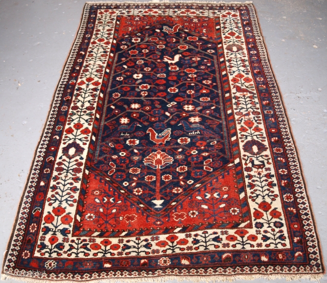 Antique rug by the Luri tribe with very sweet design of flowers and birds. click the link www.knightsantiques.co.uk to view more items.

Circa 1900. Size: 6ft 5in x 4ft 0in (195 x 122cm).

The  ...