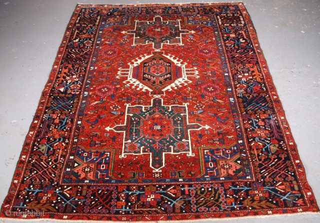 Karaja rug, size: 185 x 142cm. click the link www.knightsantiques.co.uk to view more items.                   