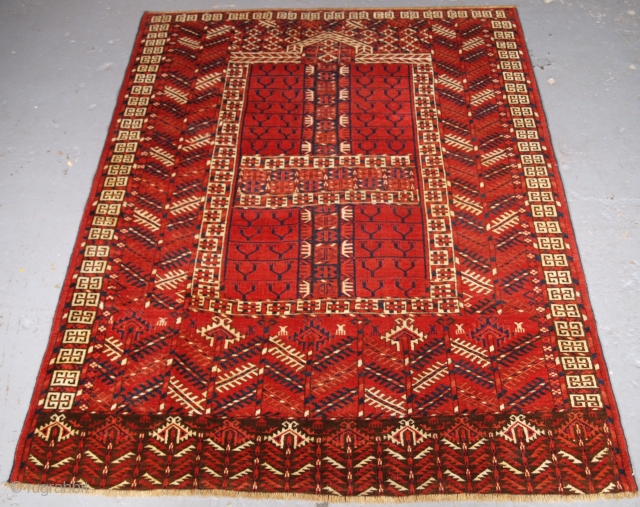 Antique Tekke Turkmen Ensi of classic design with good colour. click the link www.knightsantiques.co.uk to view more items. 

Circa 1880. Size: 4ft 11in x 3ft 10in (150 x 118cm).

Ensi are considered to  ...