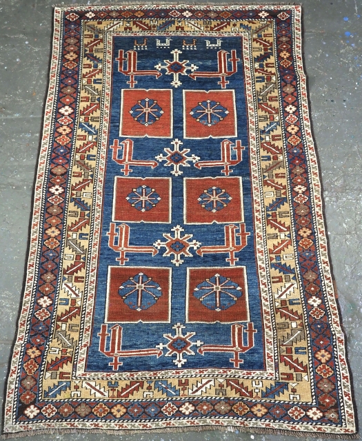 Antique Caucasian Kuba rug from the village of Karagashli which is just north of Perepedil.
www.knightsantiques.co.uk
Circa 1880.
Size: 5ft 11in x 3ft 7in (180 x 110cm).
The rug is a very well-drawn example of this  ...