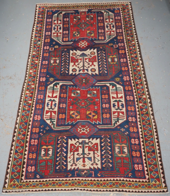 

Antique Caucasian Kasim-Usag rug of classic design with superb colour. Dated to the field 1273 (1856). www.knightsantiques.co.uk 

Dated 1856.
Size: 8ft 10in x 4ft 10in (270 x 147cm).
The rug is of an early  ...
