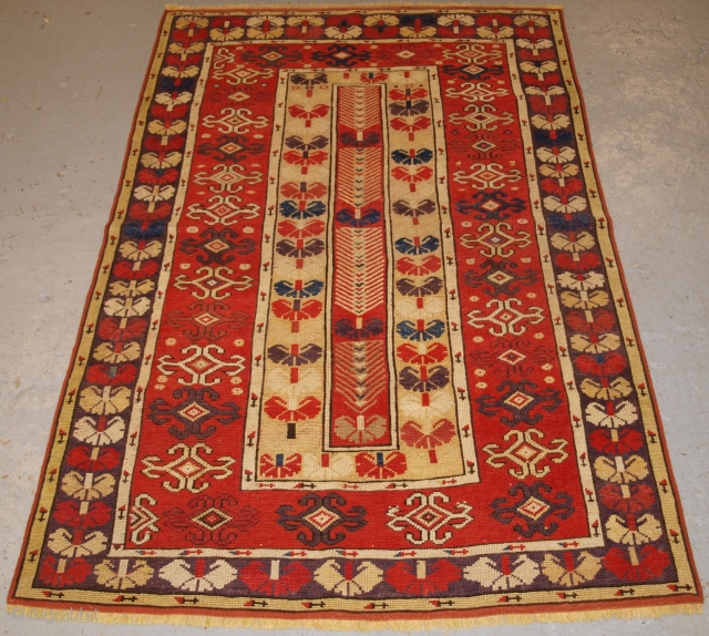 Antique Western Anatolian Milas rug of scarce design with superb soft wool and wonderful colour. www.knightsantiques.co.uk 

Circa 1850.

This beautiful rug belongs to a small group of Milas rugs with this scarce design  ...