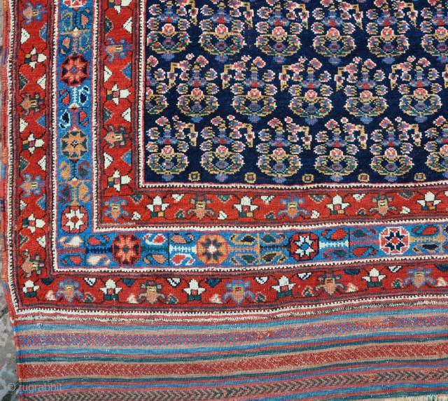 A very fine antique afshar small carpet with good dyes, fine shiny wool and in exceptional condition, no wear, no repair, just a tiny bit of moth on one side. Late 19th  ...