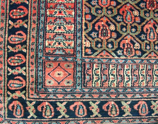 Antique khorrasan rug, slightly nibbles on ends some slight localised mothing, but full pile and good wool. Circa 1900. about 6'6x4'6. Freinly price.          