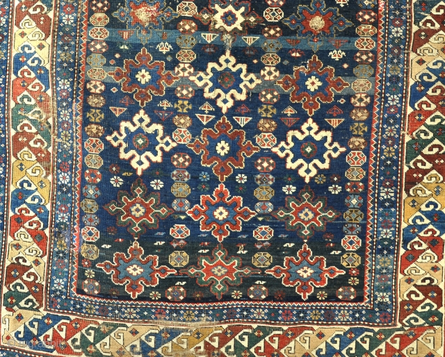 An old Kuba rug, bashed up and filthy, but restorable. 19th century                     