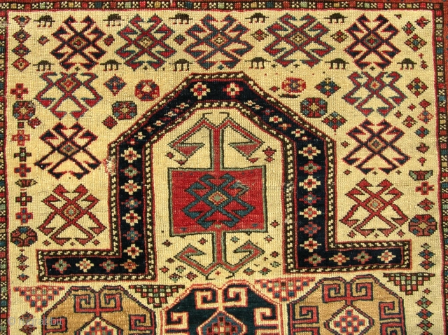 Very fine antique Moghan prayer rug with good dyes and well executed design. Circa 1875                  