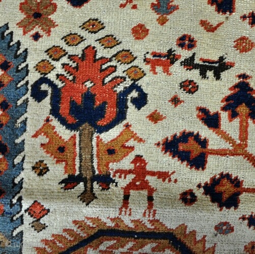 An unusual Bakshieesh runner, no bad dyes, wild and woolley, woven on wool. Losses to ends but in very good pile. Circa 1870. Go to www.haliden.com for more fresh offerings from the  ...