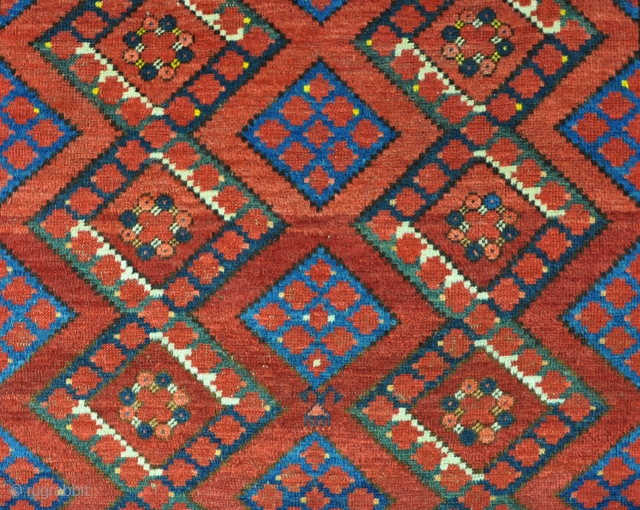An antique Ersari Ensi with good wool and some silk pile. Good honest condition, no repairs, mainly in good pile, just slightly low in one or two places. Late 19th century.  