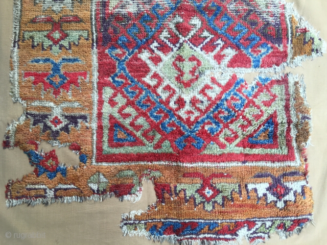 Konya rug fragment size is 265x95cm
Stiched on cotton fabric                        