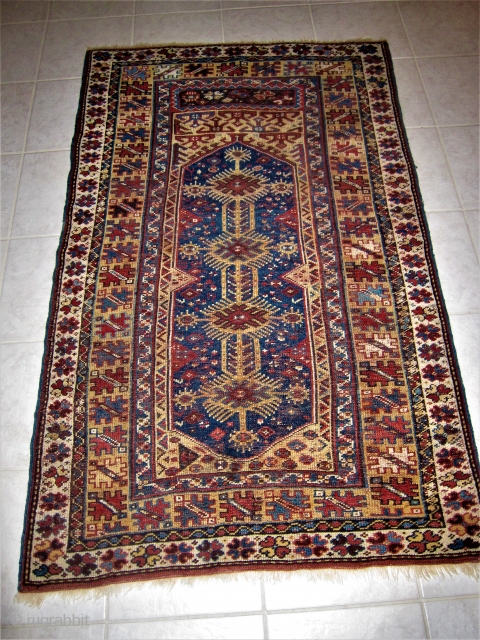  Anatolian Makri Prayer Rug late 19th C Great Colors
 44 inches by 73 inches, evenly short pile, unusual
 design.
             
