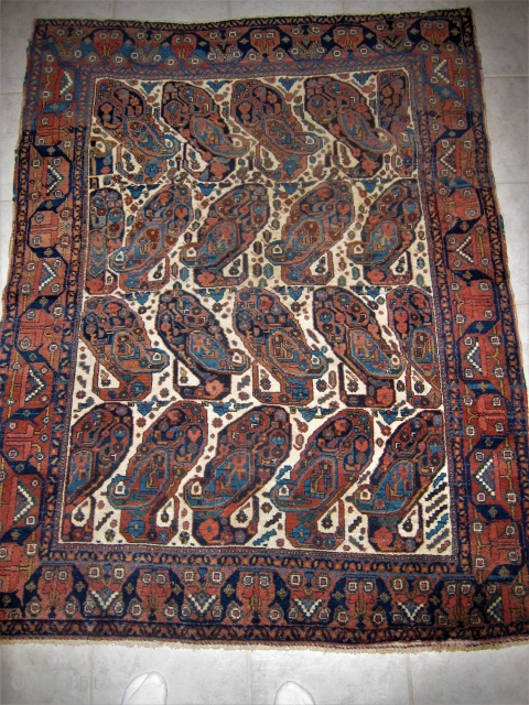  Lovely Afshar Mother & Daughter design rug 51 inches by
 86 inches. Ivory field with soft rich colors.              