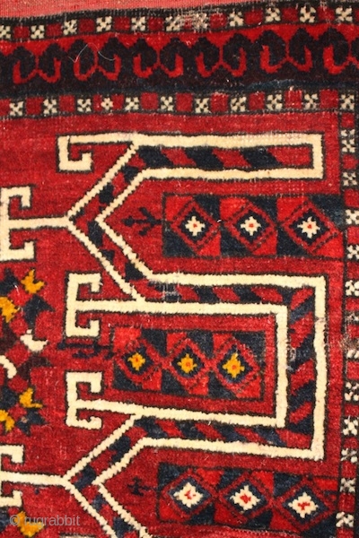 19th cent Uzbek Torba, beautiful veg and synthetic dyes colours, and very unusual pattern. Good condition.                 