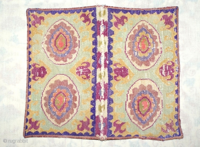 Excellent 19th cent Uzbek Shakhrisyabz region book cover. Beautiful cross stitches, and spectacular veg dyes colours. it has beautiful ikat inside book cover. it is rare piece. Mint condition.    