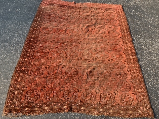 Turkoman Ersari, late 19th century, 4-9 x 5-7 (145 x 170), rug was hand washed, wear, original edges and ends, plus shipping.           