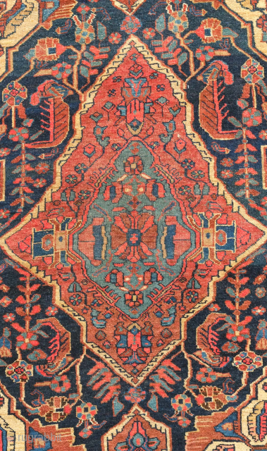 Bijar rug, late 19th century. This is a village rug with a tribal feel in a wild drawing and composition. Very soft wool and fascinating border. 120 x 190 cm. Contact ...