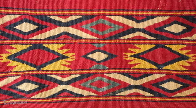 Dazkiri Kilim, 3rd Quarter of the 19th Century.  This kilim is a wonderful burst of rich and intense colors.  It is in two panels and possibly had a third panel.  ...