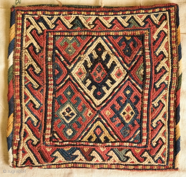 Kordi bag, 1900 or so. Natural dyes. Beautiful, rich back.  The yellow areas on the front is a little faded on the face but brighter in the inside.  Same for  ...