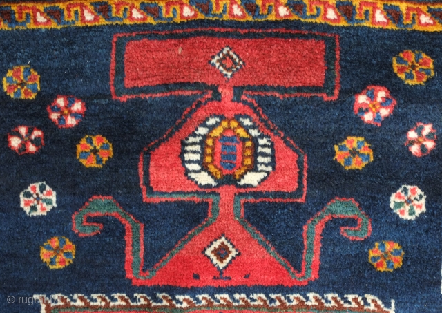 Lori rug, 19th century.  Rich and vivid colors. The soft wool pile is full on this rug. Nicely defined kockack filled border.  151 x 277 cm. Contact danauger@tribalgardenrugs.com   