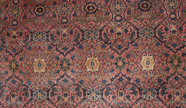 Agra Carpet, 3rd Quarter of the 19th Century. Extremely fine, soft wool and fine knotting.  Soft wonderful natural colors.  Good pile. The wool is pashmina as in the tradition of  ...