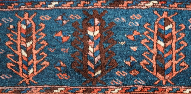 Arapgir Kurdish rug, 19th century.  Excellent, soft wool.  Fine weave. Repeated rows of cartouche-like trees.  Some wear in the section shown in the 4th image and along the selvedges.  ...