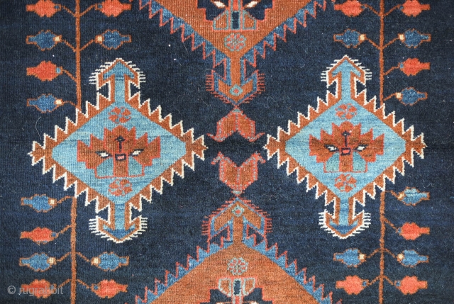 Karadja Rug, 1940 or so.  Nice composition.  In relatively good shape with a little wear in the top left hand corner and wear on the selvedges. A gorgeous rug and  ...