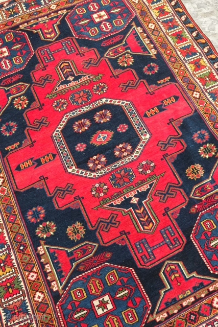 Konagend rug, 1900 or so.  This rug has wonderful sharp colors and appears to have come straight out of a dowry chest.  The weave is fine and condition is excellent.  ...