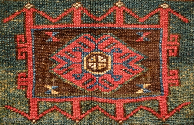 Bergama, possibly Karakecili, likely 18th century probably towards the last third.  Fantastic colors with a deep yellow green and a dark dark purple.  The rug is original with nothing cut,  ...