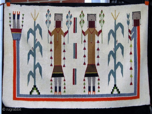 Antique Navajo Yei, circa 1930-1950, 31" by 44".  Please ask for additional photos.                   
