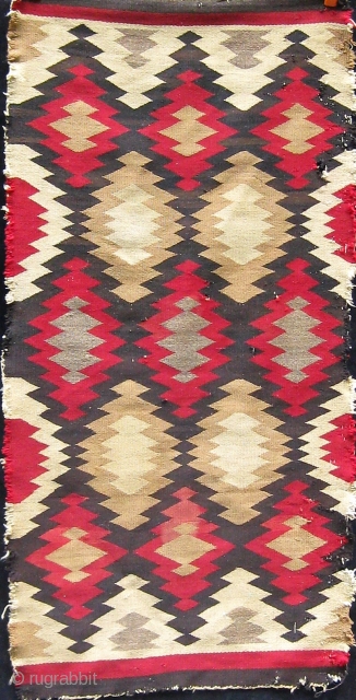 Antique Navajo rug, circa 1900-1910.  Obvious condition issues.  Please ask for additional photos.                  