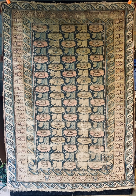 Bugs and roses.  Antique Caucasian Kuba rug with unusual design.  Circa 1890-1900.  Please ask for additional photos if needed.  Very reasonably priced.       