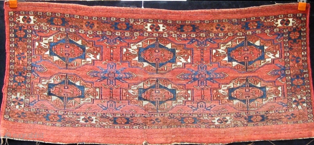 Antique 6-gul Tekke torba, 3rd quarter of the 19th Century, all natural dyes.  19" by 46".  Priced to sell quickly.           