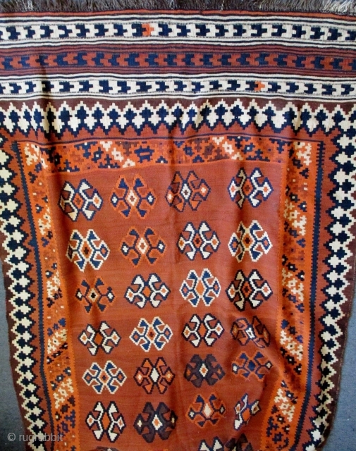 Antique Qashqai kilim, early 20th century, complete and in good condition. Please ask for additional photos if needed.               