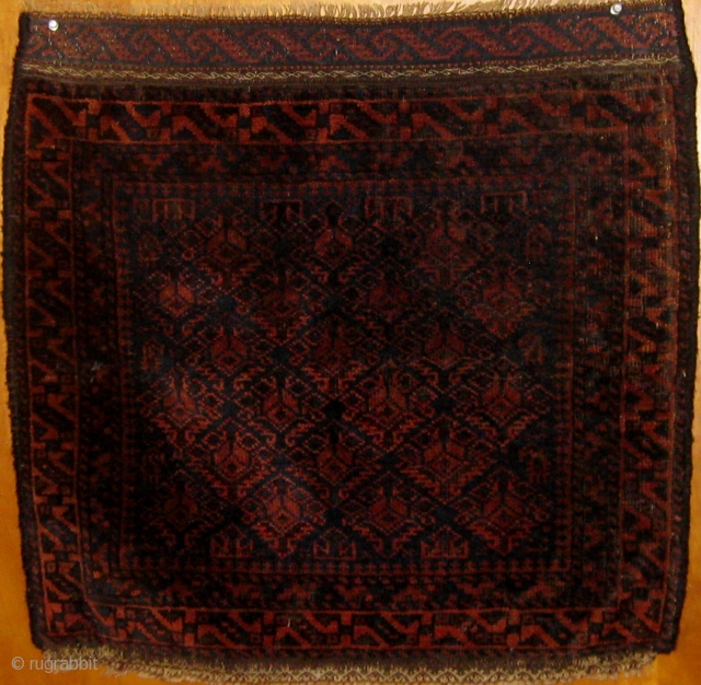 Very finely knotted Baluch bagface, last quarter of the nineteenth century, in excellent condition, beautiful silky wool, mostly full pile, natural dyes, original ends.  The edges were redone at some point  ...