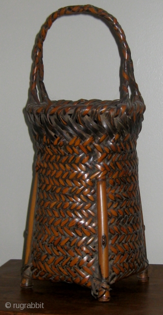 Ikebana basket, Japan, late 19th-early 20th Century, 18" high, beautiful patina and condition                    