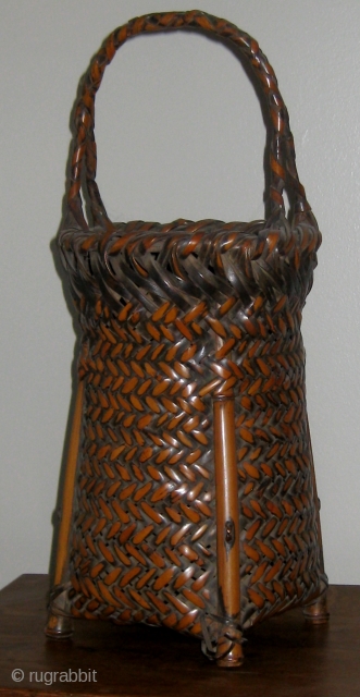 Ikebana basket, Japan, late 19th-early 20th Century, 18" high, beautiful patina and condition                    