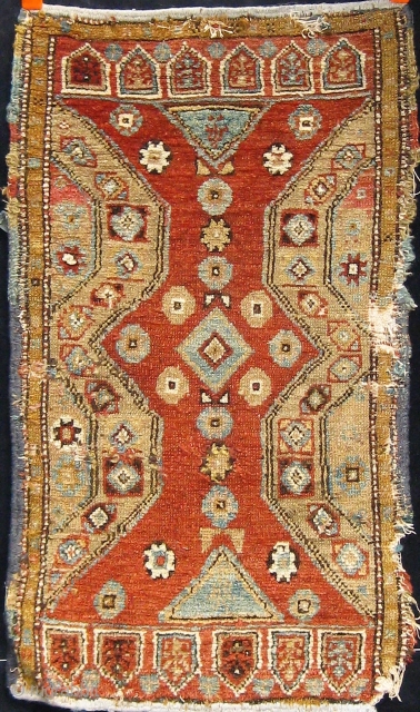 Antique Western Anatolian Dazkiri area yastik, all dyes natural, cotton warp and weft, some obvious condition issues.  Please ask for additional photos if needed.        