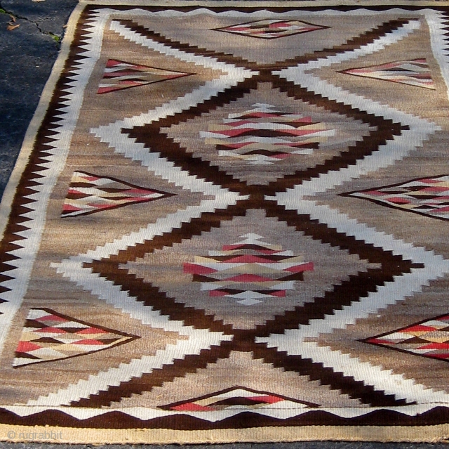 Antique large size Navajo rug (Red Mesa or Teec Nos Pos), first quarter of  the 20th century, 4' by 7' 2".  Please ask for additional photos.     