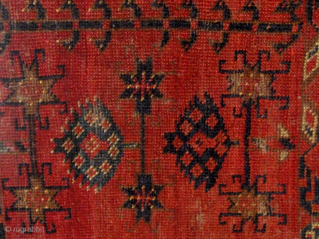 Archaic fragmented Ersari-Kirghiz large torba, 19th century, condition as seen, roughly 17" by 66".  Please ask for additional photos.             