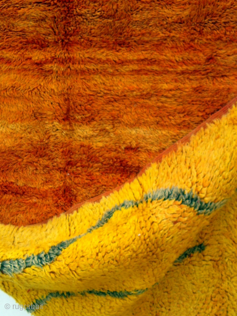 MOROCCAN MIDDLE ATLAS BERBER DOUBLE SIDED RUG. Both sides of this rare old tribal weaving are shown. It originates from the Beni Mguild Berber group of the Middle Atlas range east of  ...