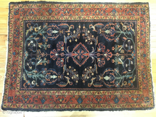 Antique Lilihan rug. Extremely fine weave with silky wool. Browns heavily corroded. This grade is sometimes ascribed to Armenian weavers who lived in the region in good old days before the esteemed  ...