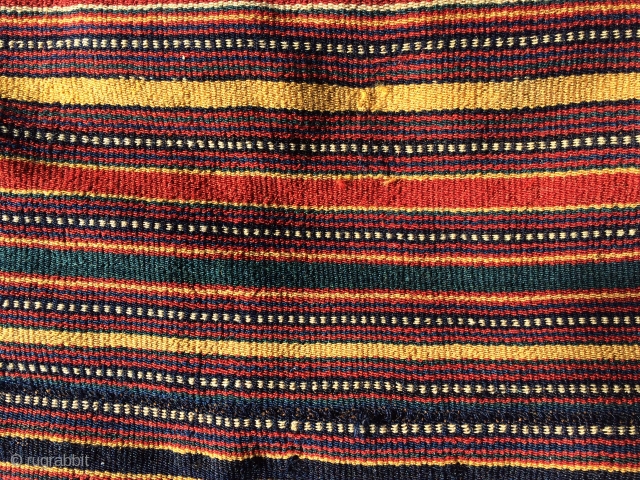 Lovely antique Bidjar Jajim in perfect square size: 5'11" x 5'8". It has fantastic wool and vibrant clear saturated colors which includes bottle green, straw yellow, madder red, royal blue, and peacock  ...