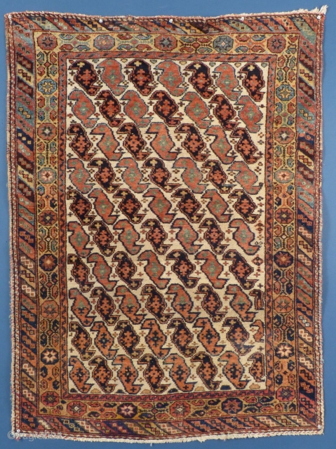 Antique Afshar,
 c.1880-1910, 
51" X 38", 
Used but in overall, good condition.
SOLD                     