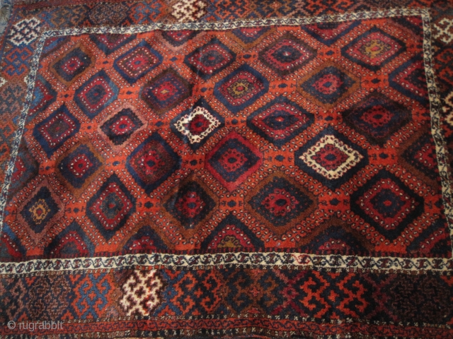 Late 19th Century Turkish Yoruk Full Pile Rug that truly reflects it’s wonderful colors. Not completely perpendicular and a great example of a totally original Turkish Yoruk rug with no repairs to  ...