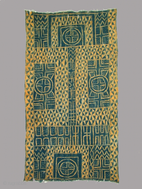 Mantle/wrapper, Cameroon, indigo resist dyed cotton, 20th century, 37 x 68 inches                     