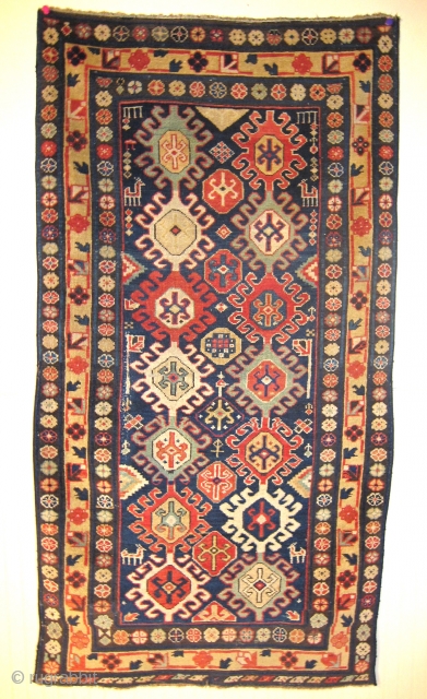 19th century Caucasian rug. Size is 3.2x5.4                          