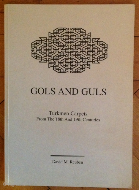 Exhibition catalogue of Turkmen carpets.
Price £80 + packing + postage.
Few copies  are left.                   