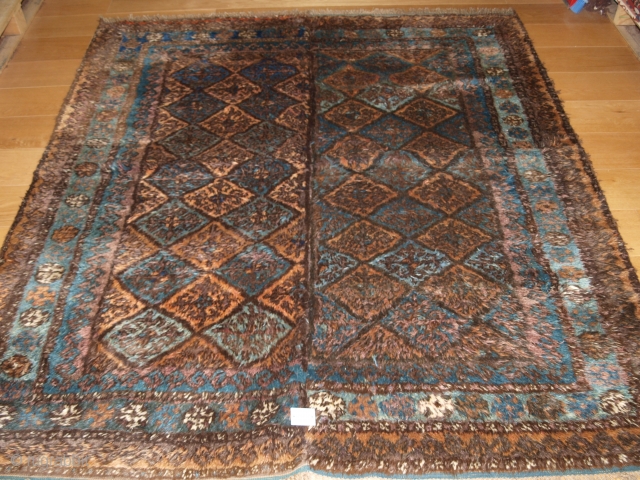 Afghan Baluch Sleeping rug Circa 1920, 208 x 184, Full pile, 2 part                    